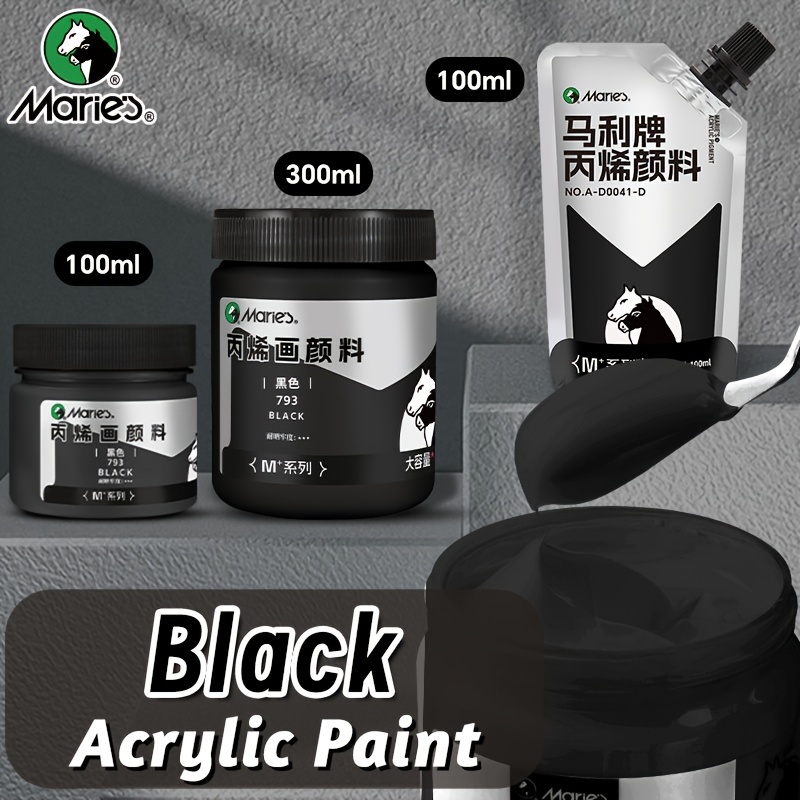 Acrylic Pour Paint - Marie's สีดําสีอะคริลิค,1 ชิ้น 100/300 มล. 3.38