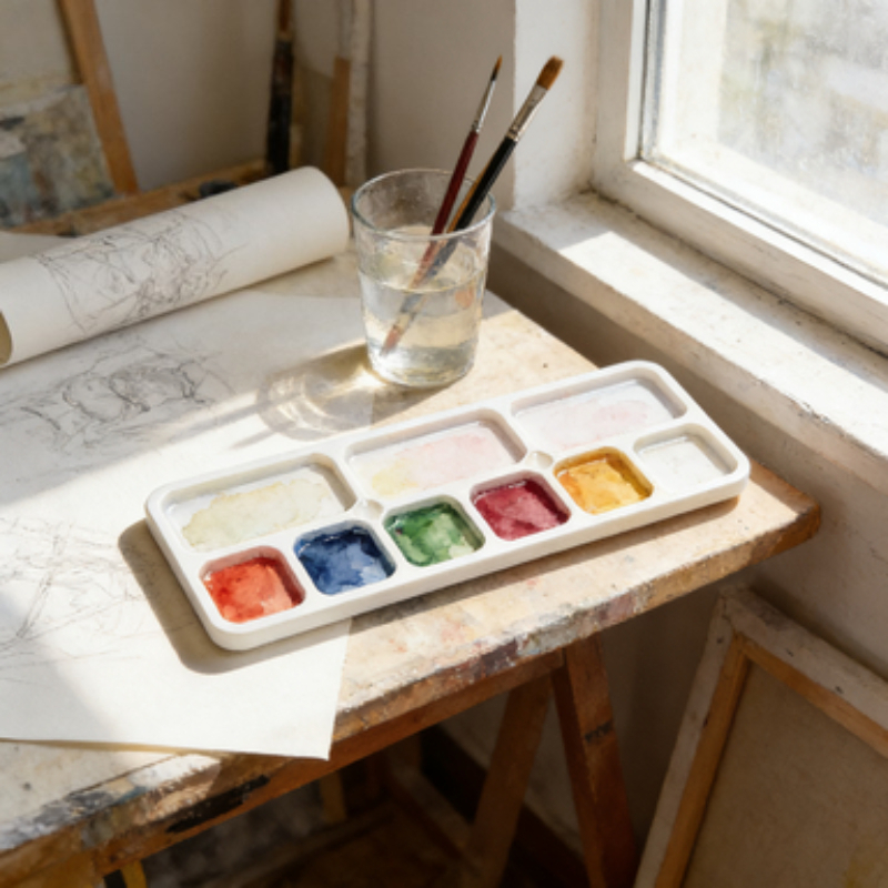 Acrylic Pour Paint - ถาดผสมสีพลาสติกแบบหลายช่อง ป้องกันการหก ทำความสะอาดง่าย สำหรับสีน้ำ สีอะคริลิค อุปกรณ์วาดภาพ