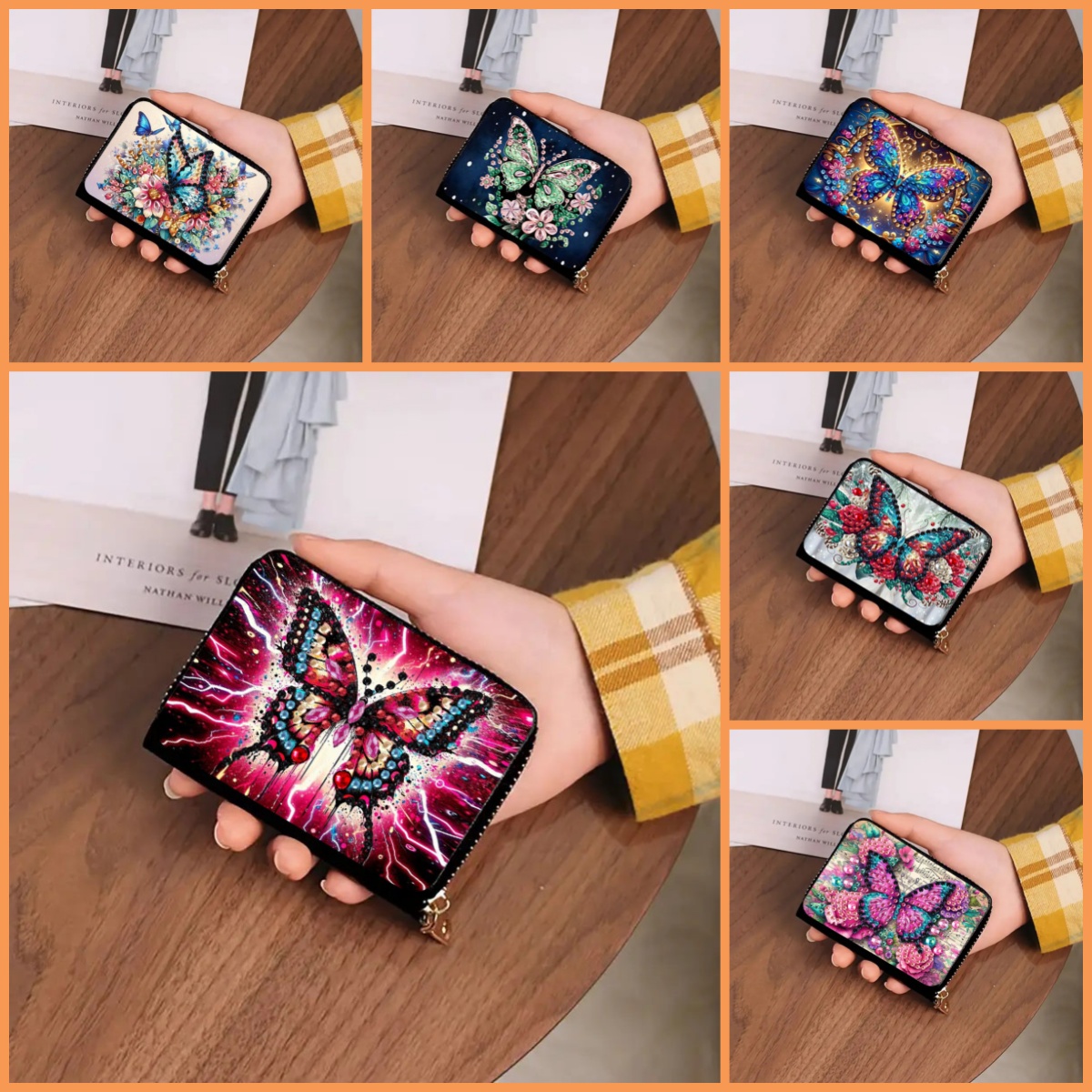 Art Craft Butterfly - ชุดภาพวาดเพชร DIY 1 ชุด ลายผีเสื้อ พร้อมกล่องใส่บัตร