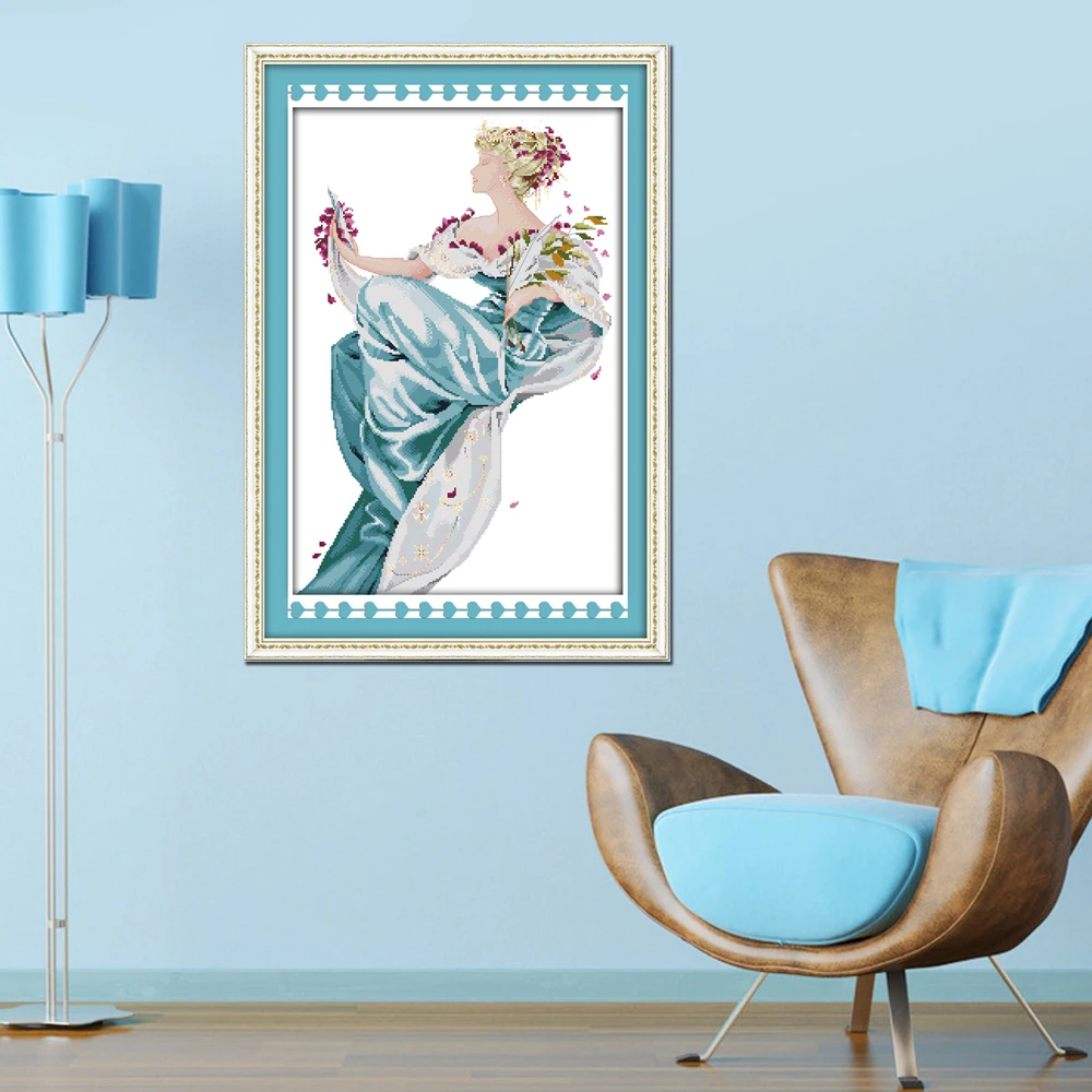 Queen Art Craft - Joy Sunday รูปสไตล์ฤดูร้อน Queen เข็มนับเย็บปักถักร้อยสําหรับ 11ct