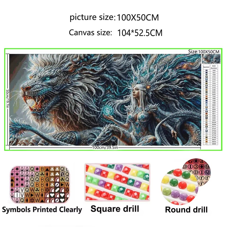 Queen Art Craft - Gothic Dragon Queen 5D DIY เพชรจิตรกรรมชุดเต็มรูปแบบ/รอบเพชรภาพการ์ตูน