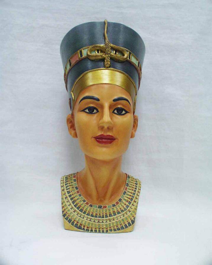 Queen Art Craft - รูปปั้นครึ่งตัวของราชินีเนเฟอร์ติติแห่งอียิปต์โบราณ ของตกแต่งบ้านสไตล์วินเทจ ของที่ระลึกงานฝีมือศิลปะอียิปต์ ของสะสม ของประดับตกแต่ง ของขวัญ