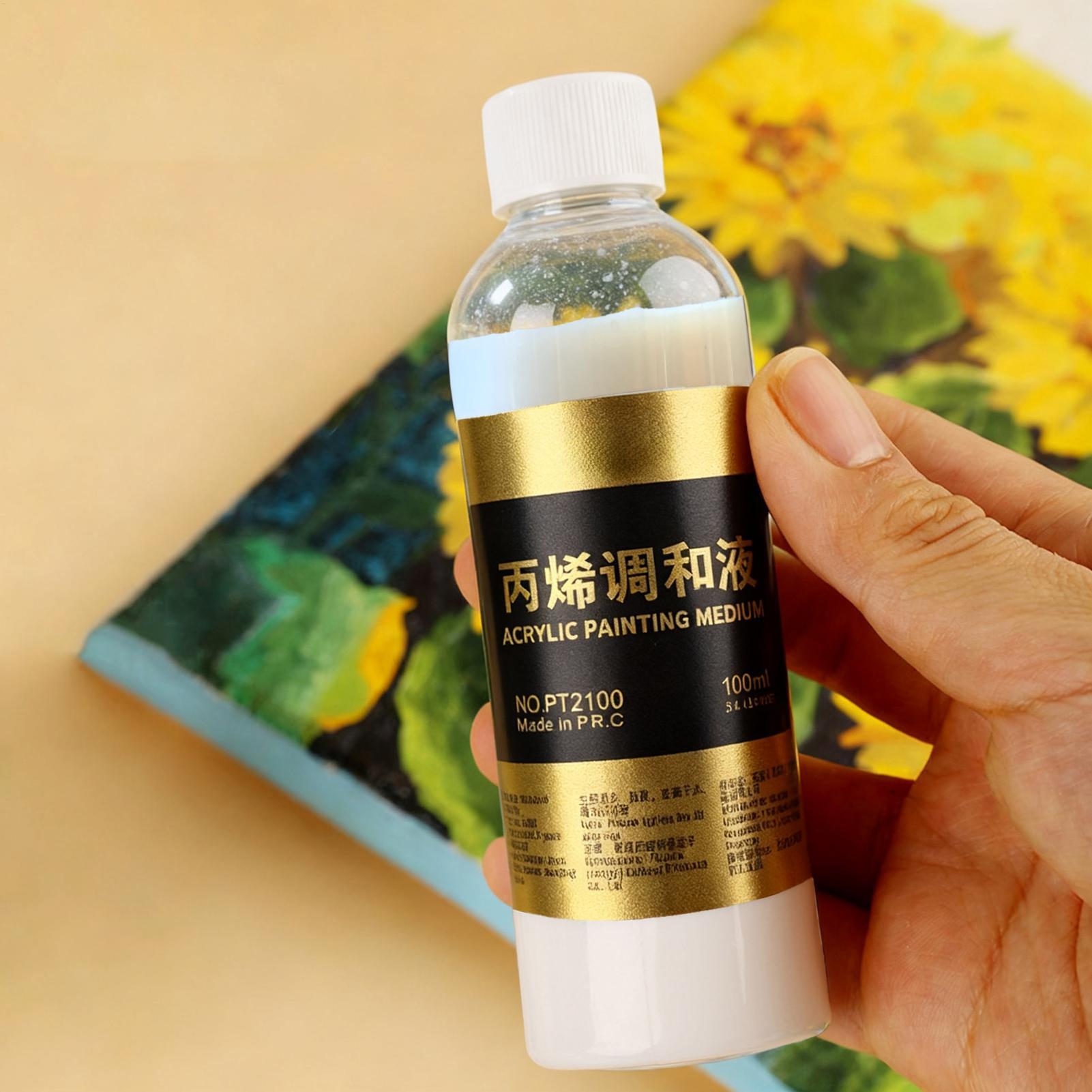 Acrylic Pour Paint - ฟลอว์เอইดสำหรับสีอะคริลิก 100 มล. น้ำยาช่วยเทสีอะคริลิก น้ำยาปรับสภาพสีสำหรับผสมสี ใช้เตรียมพาเลทสำหรับงานศิลปะ