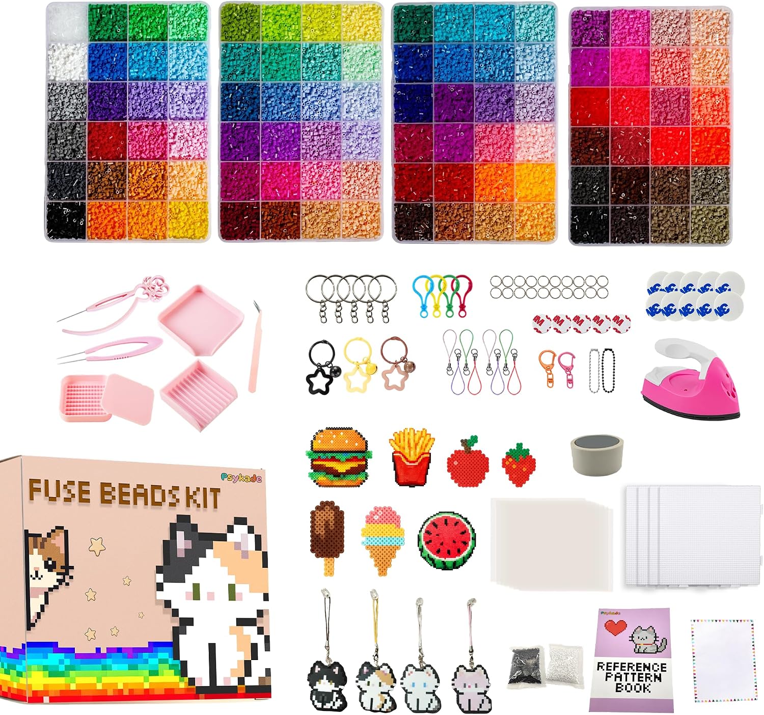 Art Crafting - ชุดลูกปัดฟิวส์-ง่ายต่อการใช้งาน-96 สี 53000 2.6 มม., 200+