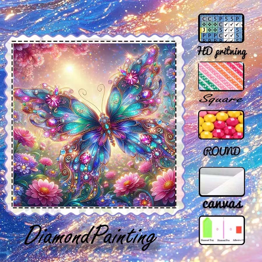 ผ้าฟล็อกกิ้ง 5D DIY 1 ชิ้น, ดอ - Art Craft Butterfly บทวิจารณ์และราคา