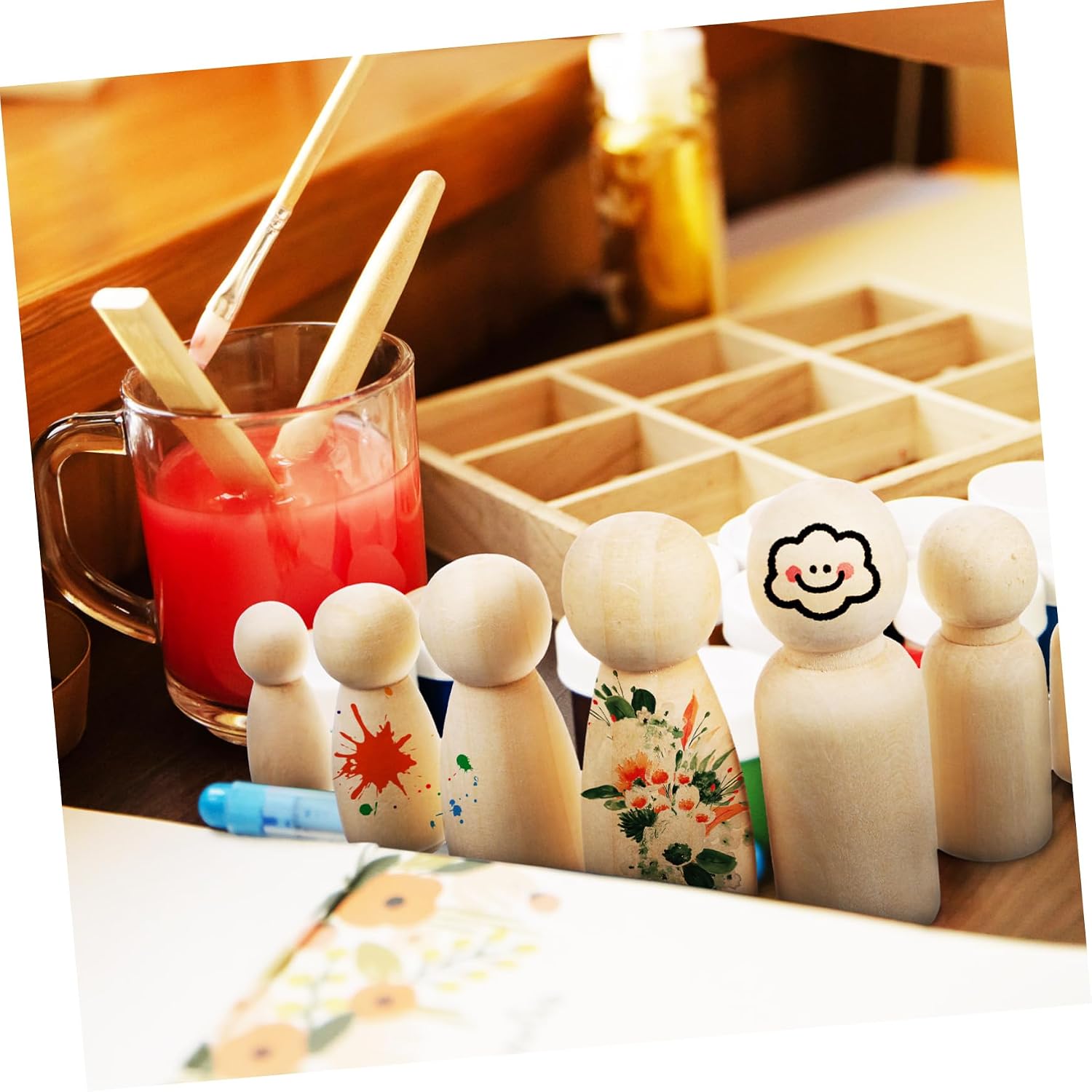 ตุ๊กตาไม้สีธรรมชาติแบบยังไม่ตก - Art And Craft For Nursery บทวิจารณ์และราคา
