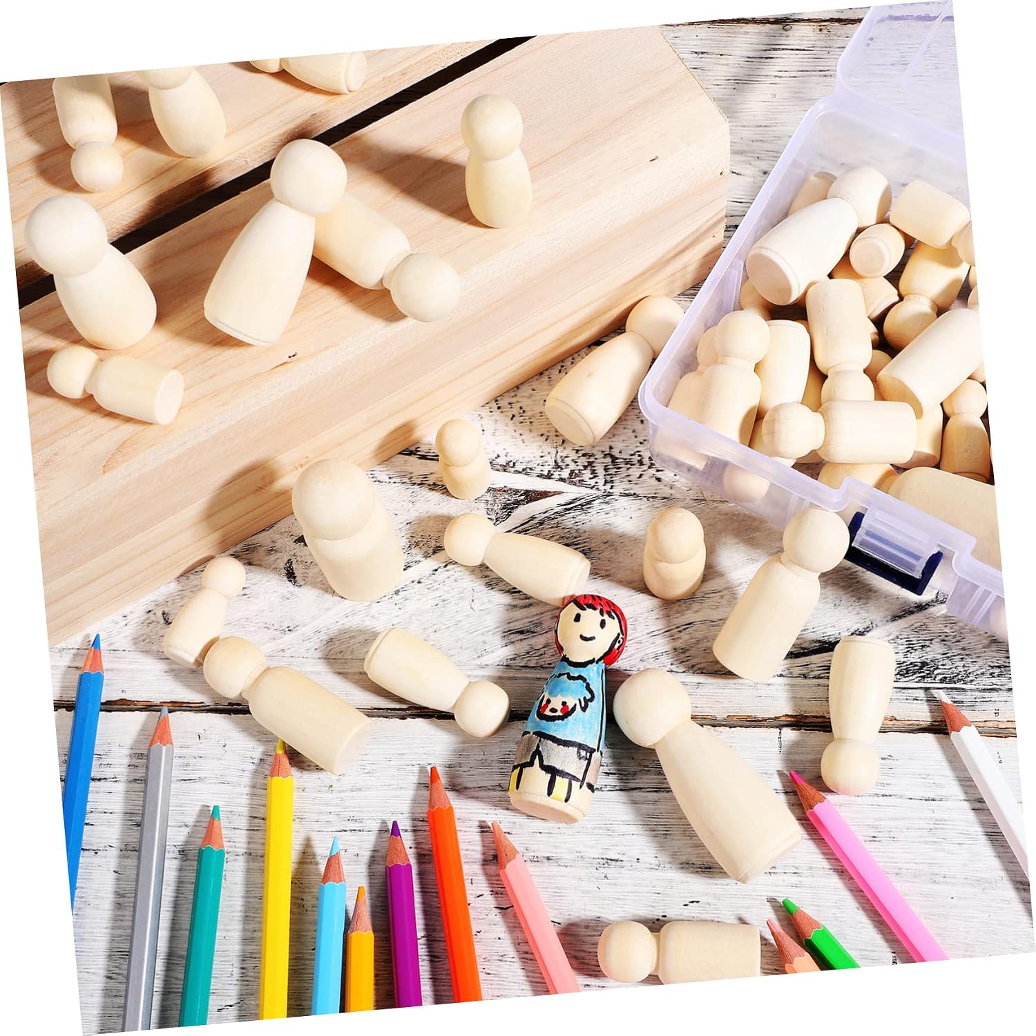 ตุ๊กตาไม้สีธรรมชาติแบบยังไม่ตก - Art And Craft For Nursery บทวิจารณ์และราคา