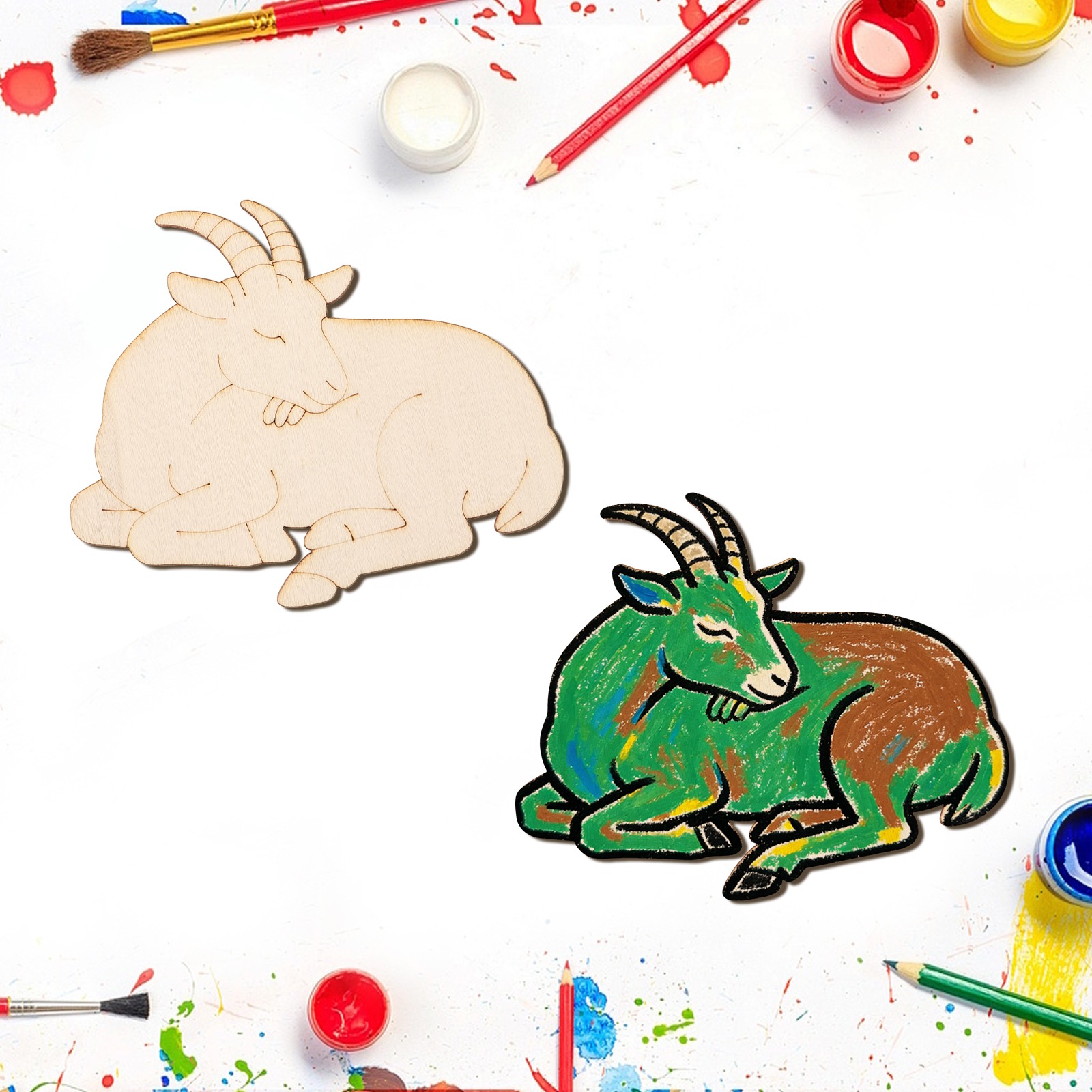 ชุดงานฝีมือไม้แกะสลักรูปแกะ 10 - Art Crafting บทวิจารณ์และราคา