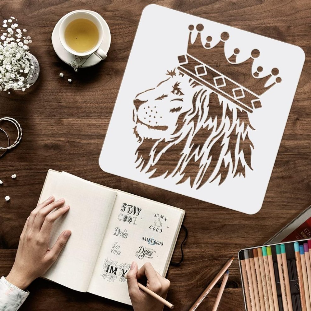 แผ่นลายฉลุรูปสิงโต 2 ชิ้น ขนาด - Queen Art Craft บทวิจารณ์และราคา